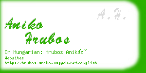 aniko hrubos business card